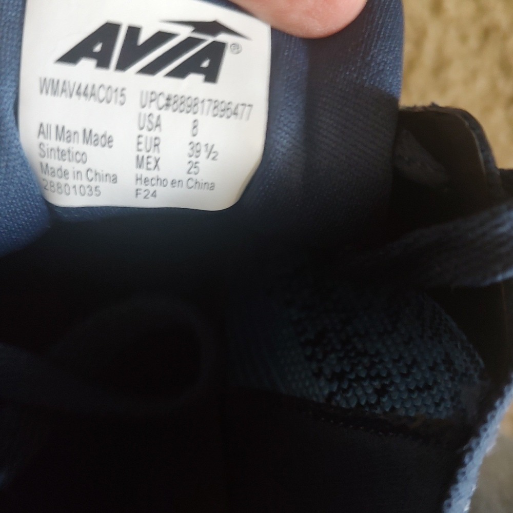 Avia Womens WMAV44AC015 Blue Knit Running Shoes Air Cushion Sneakers Size 8